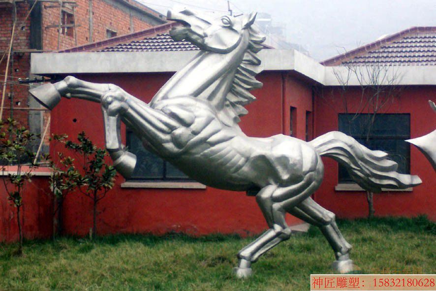 不锈钢奔马雕塑 动物马雕塑