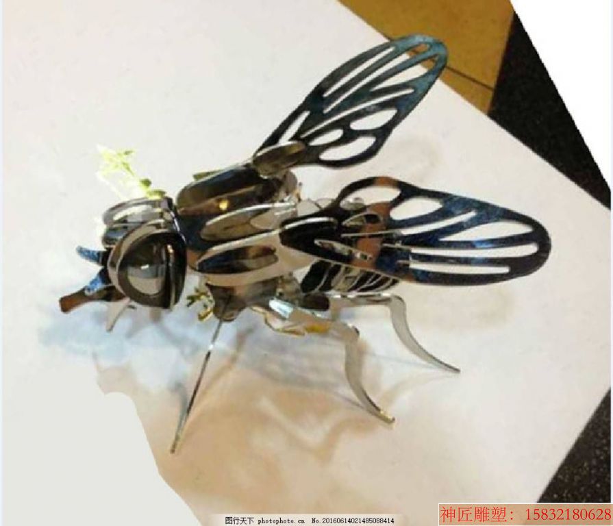 不锈钢苍蝇雕塑 雕塑定制